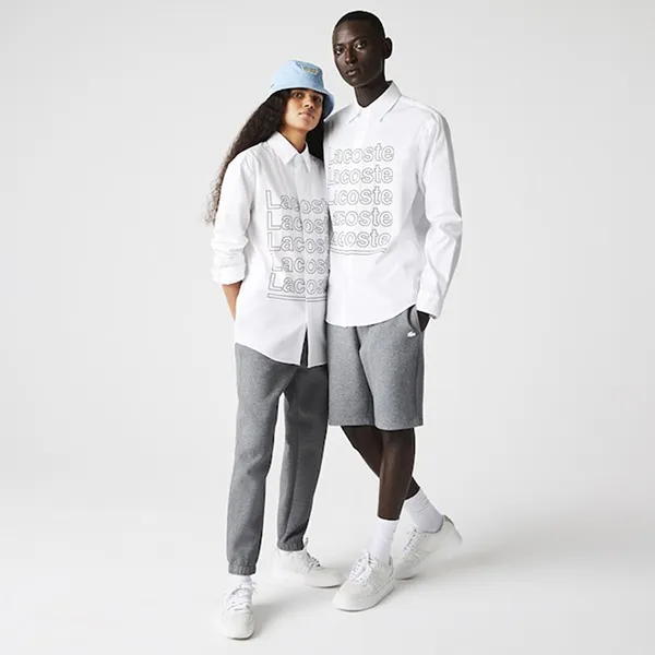 Áo Sơ Mi Lacoste Live Relaxed Fit Print Poplin Shirt CH7300-51 Màu Trắng - Thời trang - Vua Hàng Hiệu