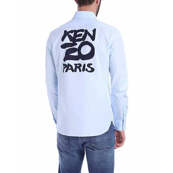 Áo Sơ Mi Nam Kenzo Seasonal Black Shirt In Light Màu Xanh Blue - Thời trang - Vua Hàng Hiệu