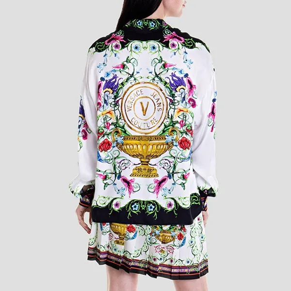 Áo Sơ Mi Nữ Versace Jeans Couture White With Baroque Printed 74HAL2C1 NS237 G03 Phối Màu - 4