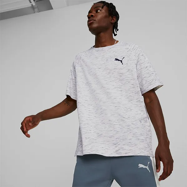 Áo Thun Nam Puma Day In Motion Tee T-shirt 67110002 Màu Xám Trắng Size 2XL