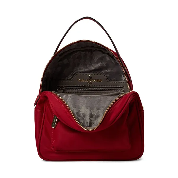 Balo Nữ Karl Lagerfeld Small Backpack Black Nylon LH9KE899 Paris Amour Màu Đỏ