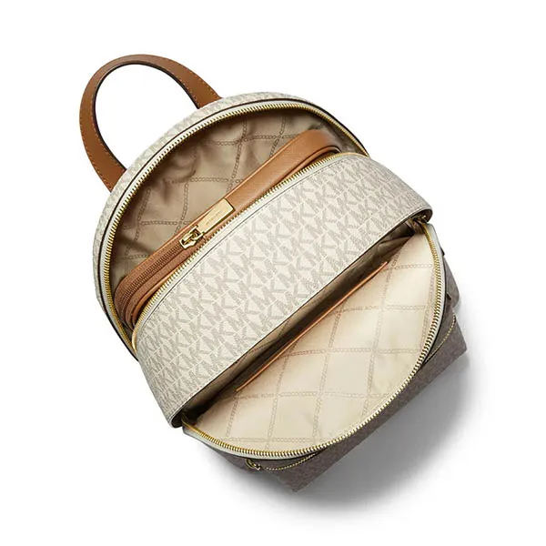 Balo Nữ Michael Kors MK 30S3GYDB6B Sally Medium 2-In-1 Logo and Faux Leather Backpack Vanilla Màu Trắng - Túi xách - Vua Hàng Hiệu
