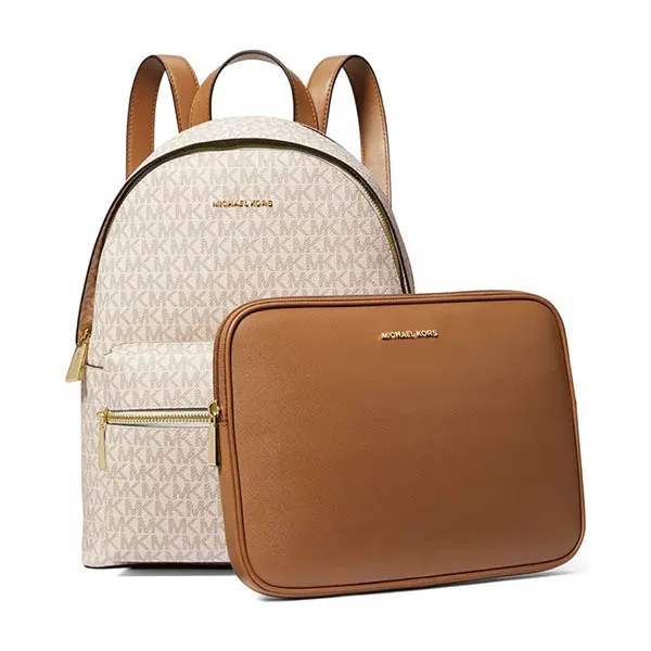Balo Nữ Michael Kors MK 30S3GYDB6B Sally Medium 2-In-1 Logo and Faux Leather Backpack Vanilla Màu Trắng - Túi xách - Vua Hàng Hiệu