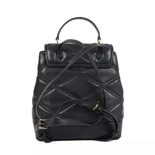 Balo Nữ Michael Kors MK Serena MD Quilted Leather Flap Backpack In Black Màu Đen - Túi xách - Vua Hàng Hiệu