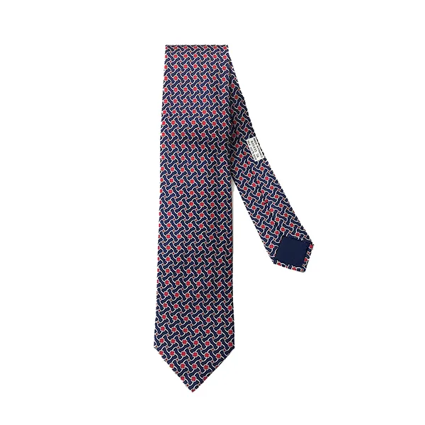 Cà Vạt Nam Hermès Cravate Marine Rouge Vif Blanc Màu Đỏ