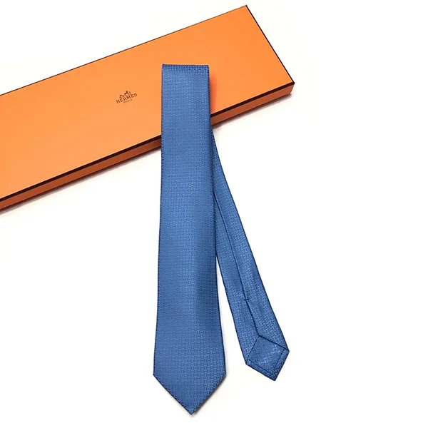 Cà Vạt Nam Hermès Upside Down Bleu Jean Màu Xanh Blue