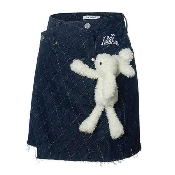 Chân Váy Nữ 13 De Marzo Rabbit Diamond Check Denim Skirt Navy Màu Xanh Đậm Size S - Thời trang - Vua Hàng Hiệu