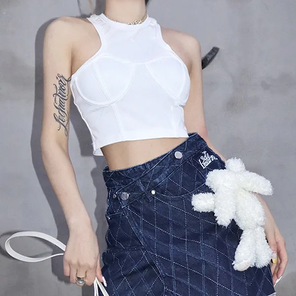 Chân Váy Nữ 13 De Marzo Rabbit Diamond Check Denim Skirt Navy Màu Xanh Đậm Size S - Thời trang - Vua Hàng Hiệu