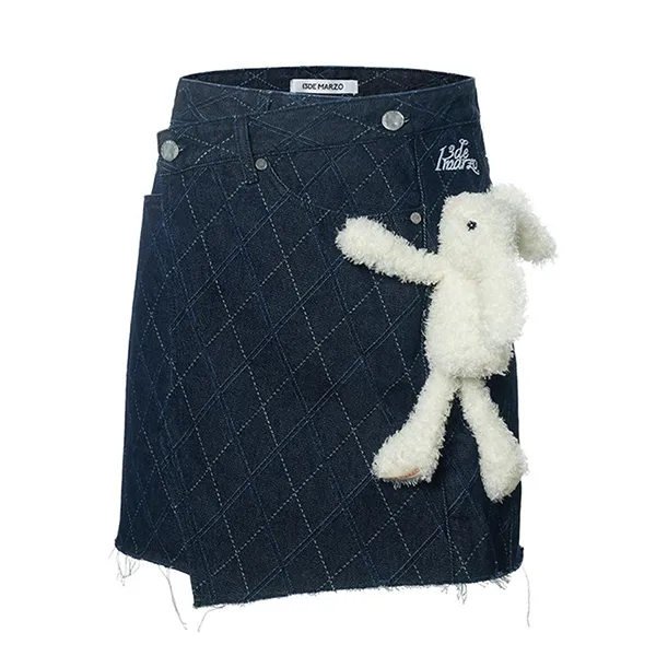Chân Váy Nữ 13 De Marzo Rabbit Diamond Check Denim Skirt Navy Màu Xanh Đậm Size S - Thời trang - Vua Hàng Hiệu