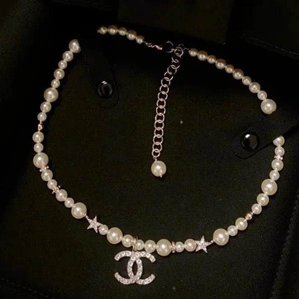 Dây Chuyền Nữ Chanel Dạng Chuỗi Necklace Màu Trắng Bạc - Trang sức - Vua Hàng Hiệu