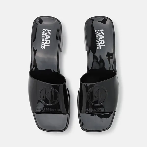 Dép Cao Gót Nữ Karl Lagerfeld Jelly Blok Heel Monogram Slide K4811A099-Q11 Màu Đen Size 35