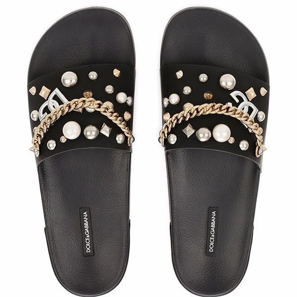 Dép Dolce & Gabbana D&G Stud-Embellished Slides Màu Đen - 3
