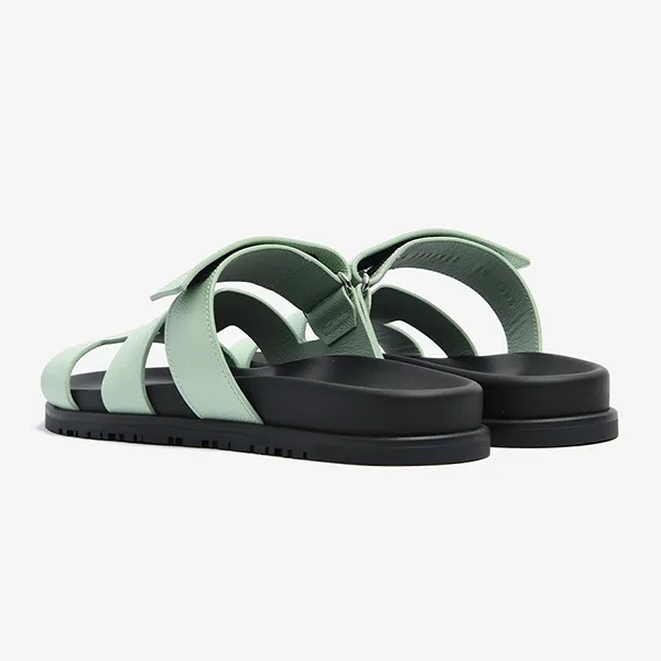 Dép Nữ Hermès Green Chypre Sandals In Vert Jade Epsom Leather Màu Xanh Size 35