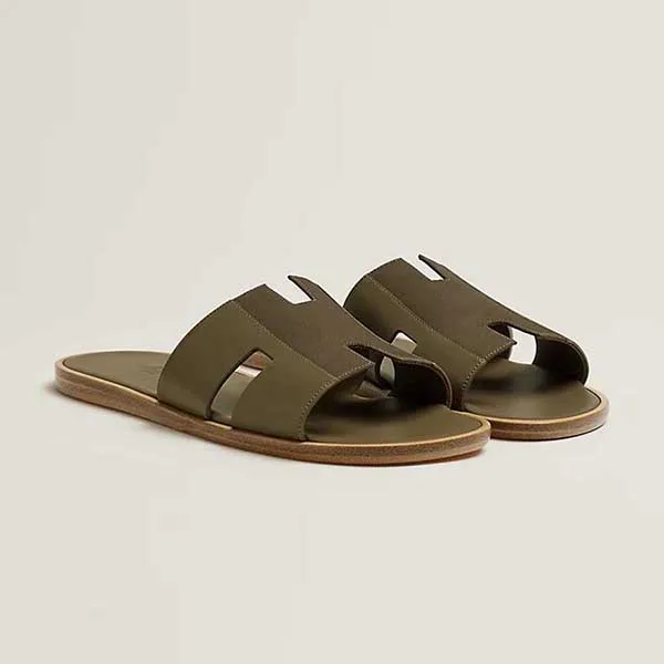Dép Hermès Izmir Sandal Màu Xanh Nâu