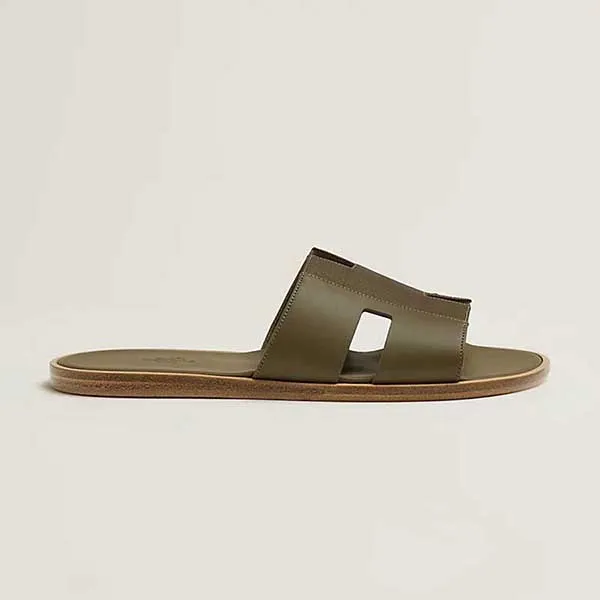Dép Hermès Izmir Sandal Màu Xanh Nâu