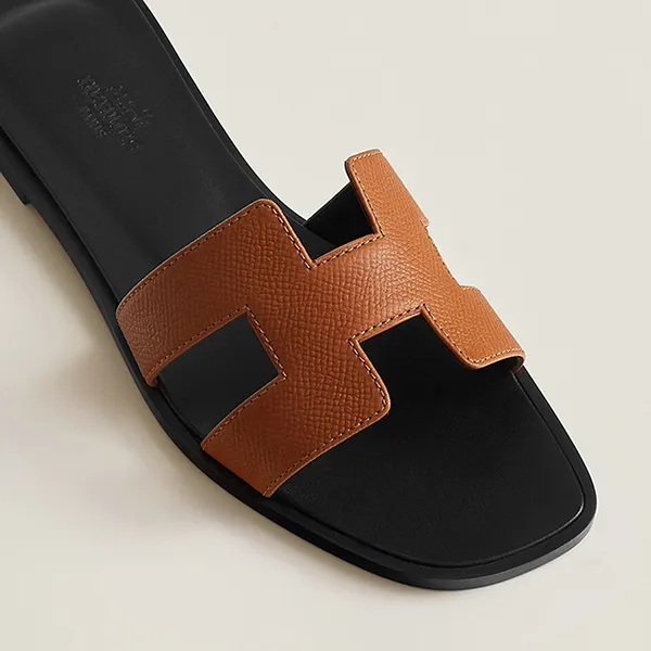 Dép Nữ Hermès Oran Sandal Naturel Màu Nâu Đen Size 35 - Dép - Vua Hàng Hiệu