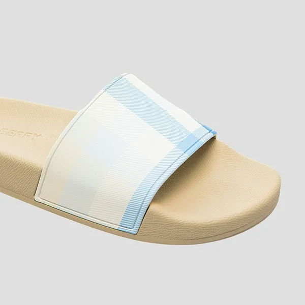 Dép Nam Burberry Beige With Synthetic White Leather 8065587 Màu Be