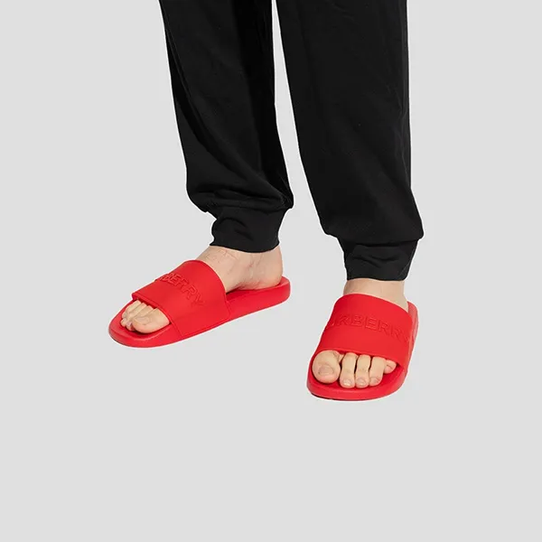 Dép Nam Burberry Red With Logo 8065443 Màu Đỏ