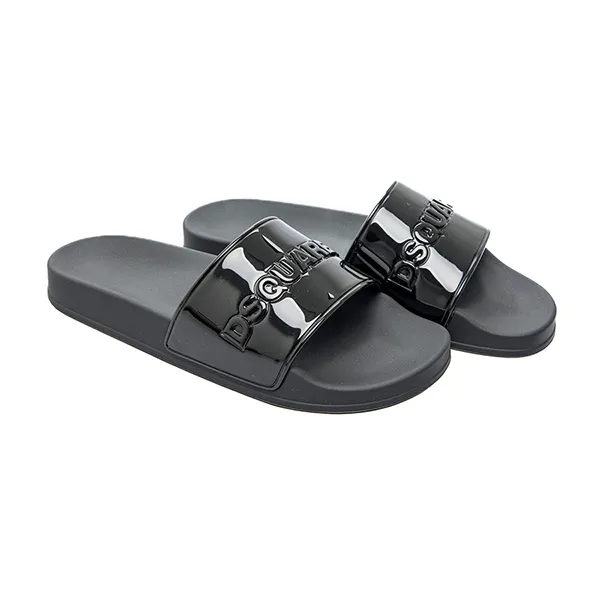 Dép Nam Dsquared2 Black Embossed Logo FFM002317206393M436 Màu Đen