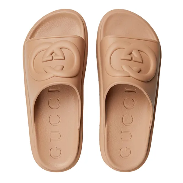 Dép Nữ Gucci Interlocking G Slide Sandal Màu Nâu Camel Size 35 - Dép - Vua Hàng Hiệu