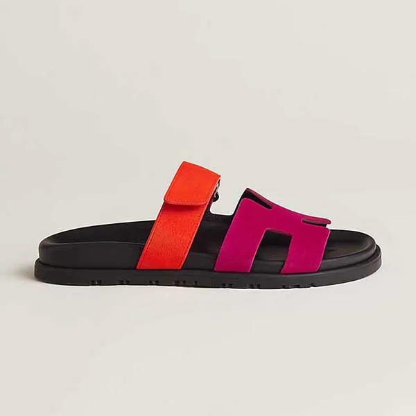 Dép Nữ Hermès Chypre Sandal Màu Hồng Cam