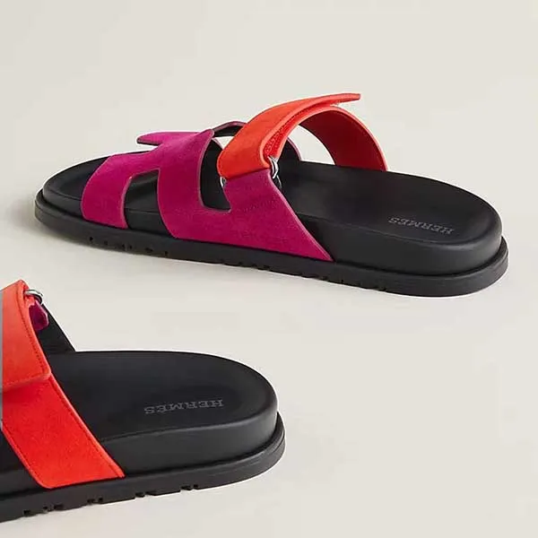 Dép Nữ Hermès Chypre Sandal Màu Hồng Cam