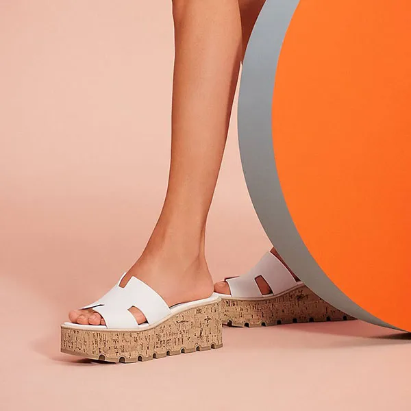 Dép Nữ Hermès Eze 30 Sandal Màu Trắng Size 39 - Dép - Vua Hàng Hiệu