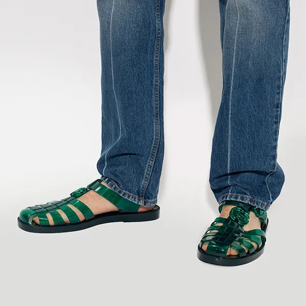 Dép Sandal Gucci Green Rubber Sandals With Logo Màu Xanh Green Size 41 - Dép - Vua Hàng Hiệu