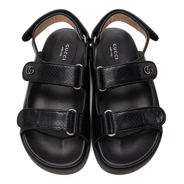 Dép Sandal Nữ Gucci With Mini Double G In Black Màu Đen