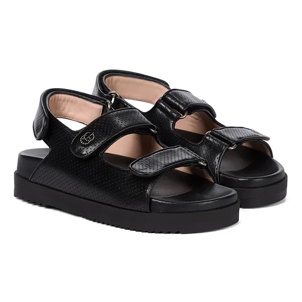Dép Sandal Nữ Gucci With Mini Double G In Black Màu Đen