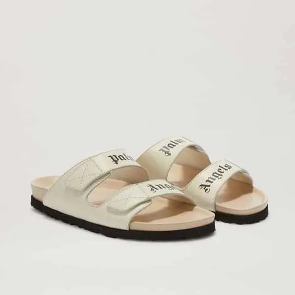 Dép Sandal Nam Palm Angels Logo Sandal Màu Trắng Be - Dép - Vua Hàng Hiệu