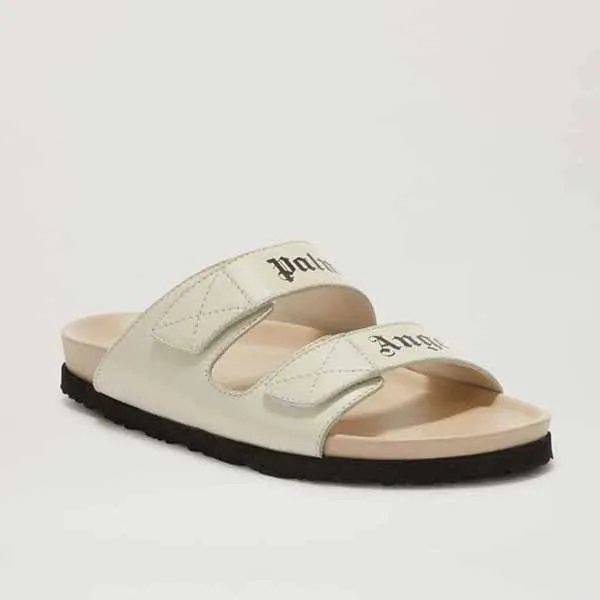 Dép Sandal Nam Palm Angels Logo Sandal Màu Trắng Be - Dép - Vua Hàng Hiệu
