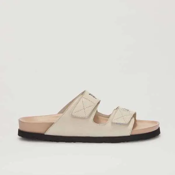 Dép Sandal Nam Palm Angels Logo Sandal Màu Trắng Be - Dép - Vua Hàng Hiệu