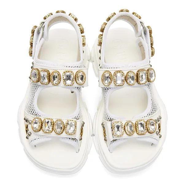 Dép Sandal Nữ Gucci Crystal In White Màu Trắng - Dép - Vua Hàng Hiệu