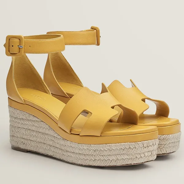 Dép Sandal Nữ Hermès Elda espadrille Màu Vàng Size 37 - Dép - Vua Hàng Hiệu
