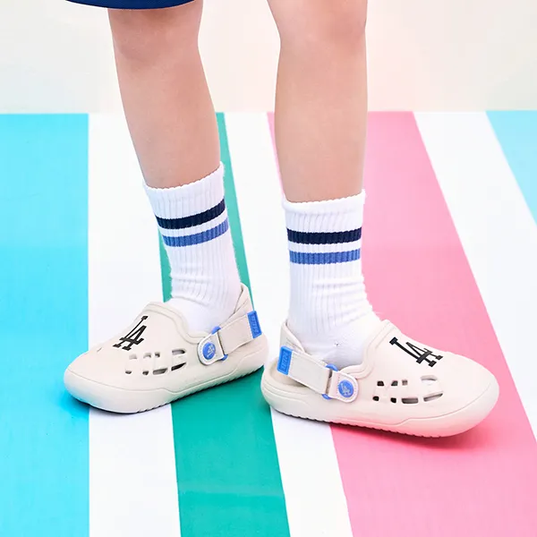 Dép Sục Trẻ Em MLB Clog Chunky Bouncer LA Dodgers 7ASDB0633-07NBL Màu Be