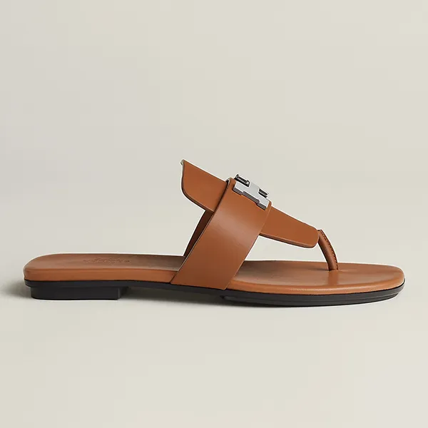 Dép Xỏ Ngón Nữ Hermès Galerie Sandal Naturel Màu Nâu Size 35.5 - Dép - Vua Hàng Hiệu