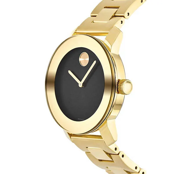 Đồng Hồ Unisex Movado Bold Gold Tone Black Dial 3600397 Màu Vàng Đen