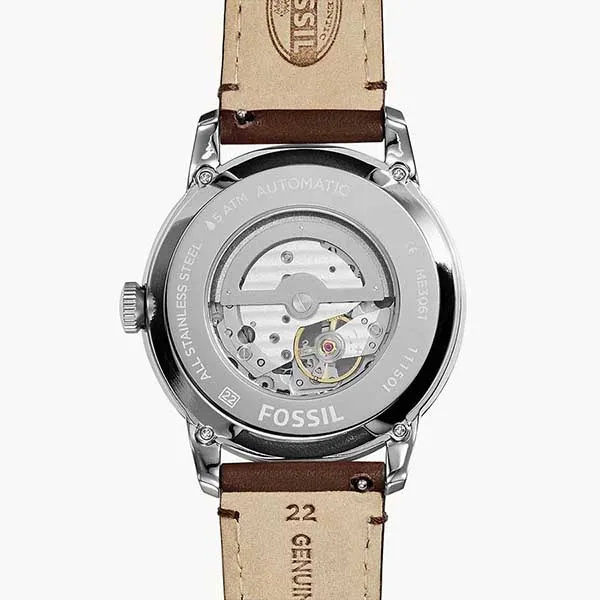 Đồng Hồ Nam Fossil Townsman Automatic Leather Watch Brown ME3061 Màu Nâu Đen - 4