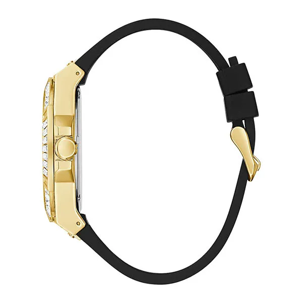 Đồng Hồ Nam Guess Gold Tone Case Black Silicone GW0208G2 Màu Vàng Đen