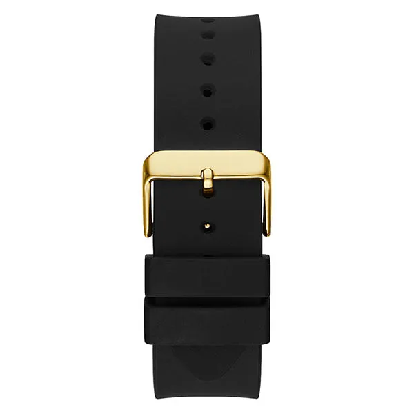 Đồng Hồ Nam Guess Gold Tone Case Black Silicone GW0208G2 Màu Vàng Đen