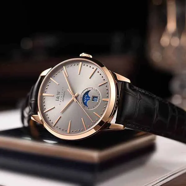 Đồng Hồ Nam I&W Carnival 541G1 Mạ Vàng 18K Màu Xám Đen