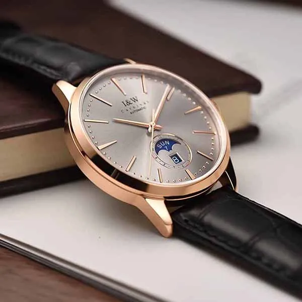 Đồng Hồ Nam I&W Carnival 541G1 Mạ Vàng 18K Màu Xám Đen