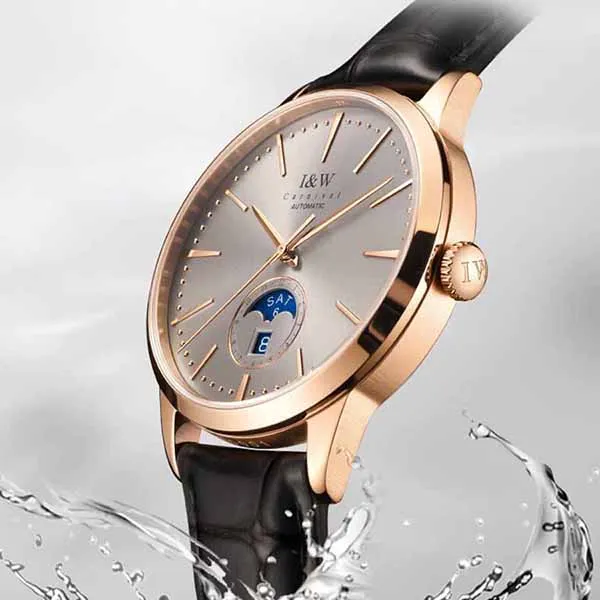 Đồng Hồ Nam I&W Carnival 541G1 Mạ Vàng 18K Màu Xám Đen