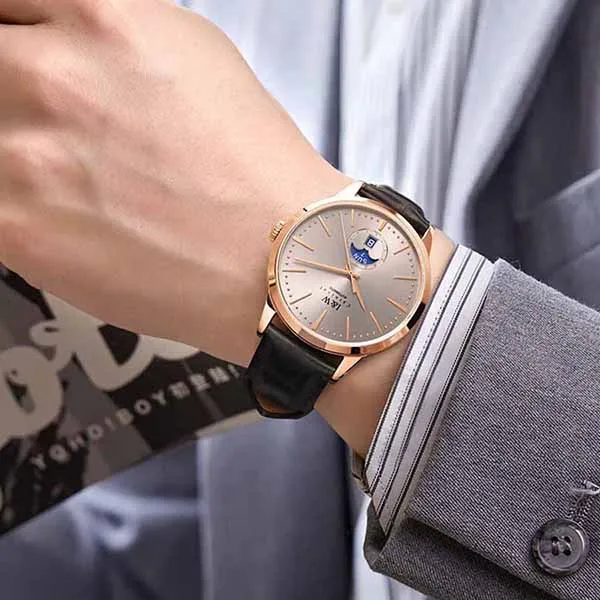 Đồng Hồ Nam I&W Carnival 541G1 Mạ Vàng 18K Màu Xám Đen