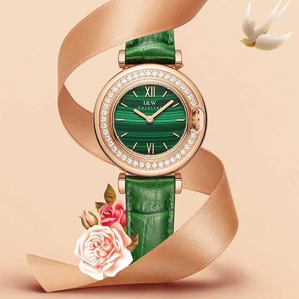 Đồng Hồ Nữ I&W Carnival 3011L4 Màu Xanh Lá
