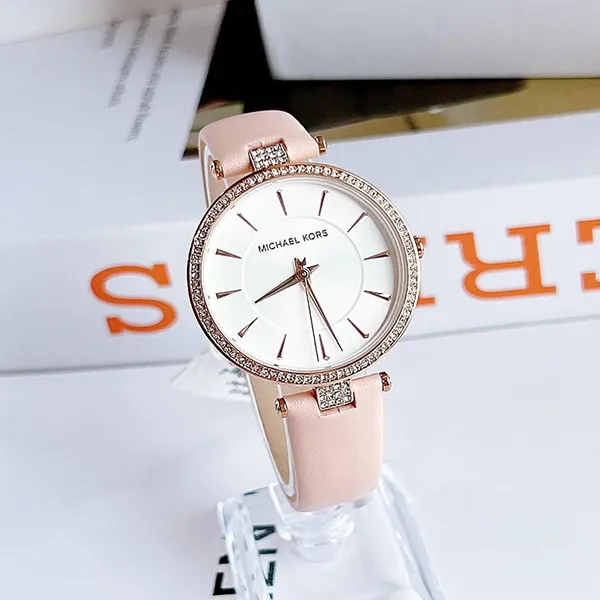 Đồng Hồ Nữ Michael Kors MK Anabeth Three-Hand Pink Leather Watch MK7171 Màu Hồng Trắng