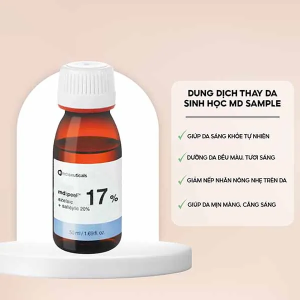 Dung Dịch Thay Da Sinh Học Hỗ Trợ Giảm Mụn Và Làm Sáng Da Md:Ceuticals Peel Azelaic 17% + Salicylic 20% 50ml - Mỹ phẩm - Vua Hàng Hiệu