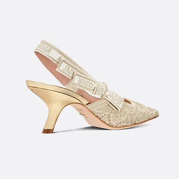 Giày Cao Gót Nữ Dior J’adior Slingback Pump Gold-Tone KDP944MLM_S49K Màu Vàng Gold - Giày - Vua Hàng Hiệu