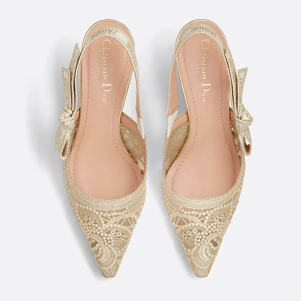 Giày Cao Gót Nữ Dior J’adior Slingback Pump Gold-Tone KDP944MLM_S49K Màu Vàng Gold - Giày - Vua Hàng Hiệu